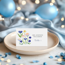Botanischer Staubblauer Wildblumen-Baby-Shower