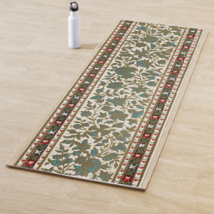 Botanischer Steppdecker mit Orientteppich Yogamatte