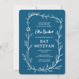 Botanischer Stern von David Bar Bat Mitzvah Einladung