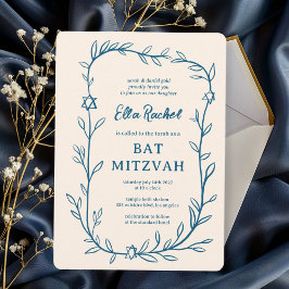 Botanischer Stern von David Bar Bat Mitzvah Einladung