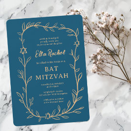 Botanischer Stern von David Bar Bat Mitzvah Einladung