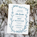 Botanischer Stern von David Bar Bat Mitzvah Einladung<br><div class="desc">Perfekte Karte, um eine Fledermausmitzvah, Bar mitzvah oder andere jüdische Feier anzukündigen! Handgezeichnete, zarte Blättertramkunst für Sie! Vollständig anpassbar! Klicken Sie auf "Personalisieren" oben, um den Text zu bearbeiten. Klicken Sie auf "Bearbeiten mit dem Design-Tool", um die Schriftart, Farben und Platzierungen anzupassen und um Text zum hinteren Seitendesign hinzuzufügen, wenn...</div>