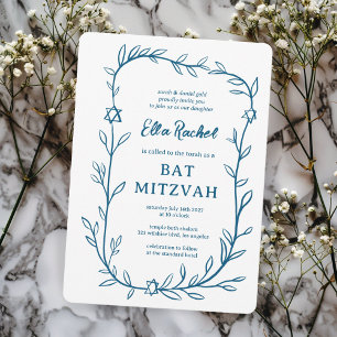 Botanischer Stern von David Bar Bat Mitzvah Einladung