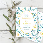 Botanischer Stern von David Bar Bat Mitzvah Einladung<br><div class="desc">Perfekte Karte, um eine Fledermausmitzvah, Bar mitzvah oder andere jüdische Feier anzukündigen! Handgemachte Aquarellkunst für Sie auf der Vorder- und Rückseite! Vollständig anpassbar! Klicken Sie auf "Personalisieren" oben, um den Text zu bearbeiten. Klicken Sie auf "Bearbeiten mit dem Design-Tool", um die Schriftart, Farben und Platzierungen anzupassen und das Design auf...</div>