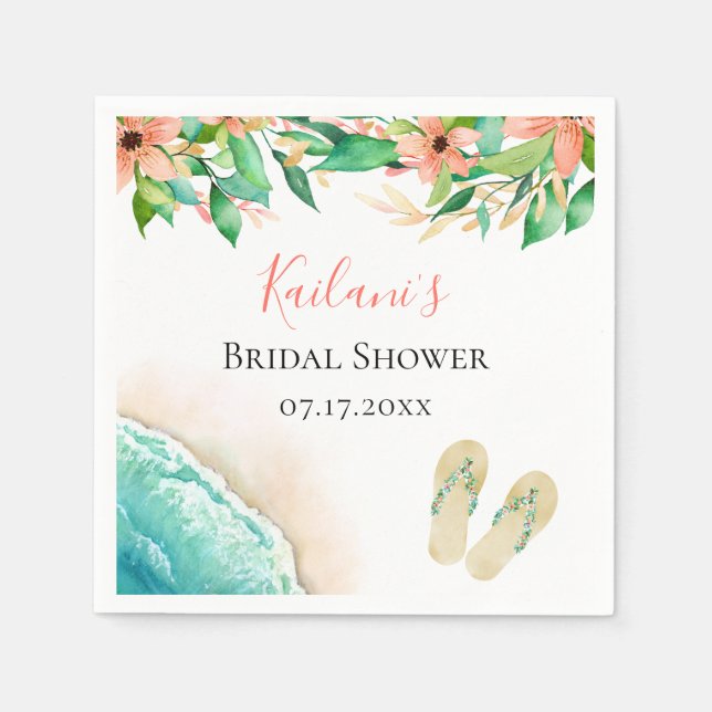 Botanischer Strand Personalisiert Serviette (Vorderseite)