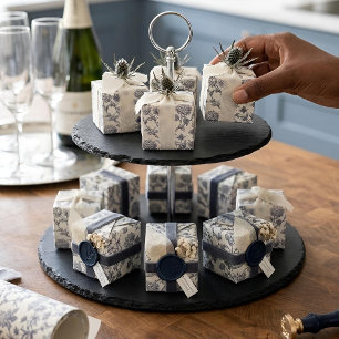 Botanischer Toile-Stoff   Hortensie & Stranddistel Geschenkpapier