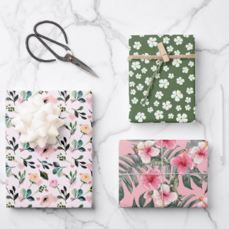 Botanischer Tropenduft 3 Geschenkpapier Set