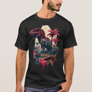 Botanischer Tropischer Drache Dinosaur Prähistoris T-Shirt
