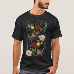 Botanischer und schwarzer Mops Klassischer T - Shi T-Shirt