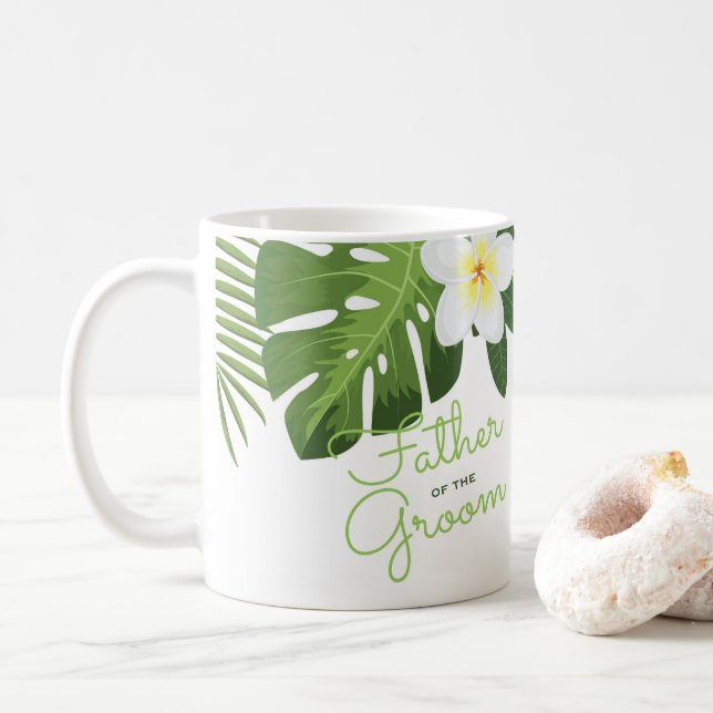 Botanischer Vater der Bräutigam-hawaiischen Kaffeetasse (Mit Donut)