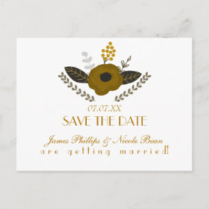 Botanischer Vintager Blumenstrauß Save the Date Po Ankündigungspostkarte