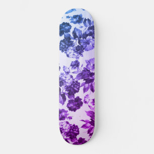 Botanischer Vintager lila Gradient Rose Blümchen Skateboard