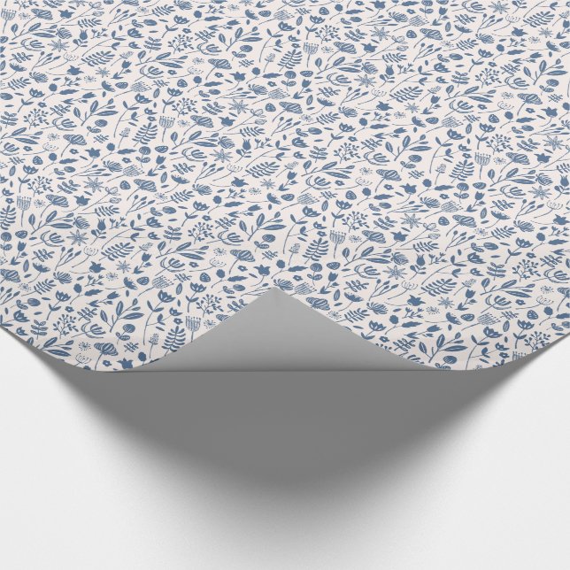 Botanischer Volksdruck Geschenkpapier (Ecke)