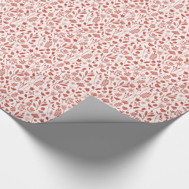 Botanischer Volksdruck Geschenkpapier (Ecke)