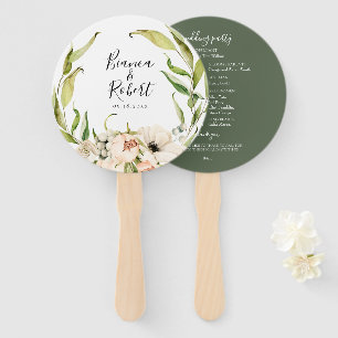 Botanischer Wald Blumenkranz Hochzeitshandfan Fächer