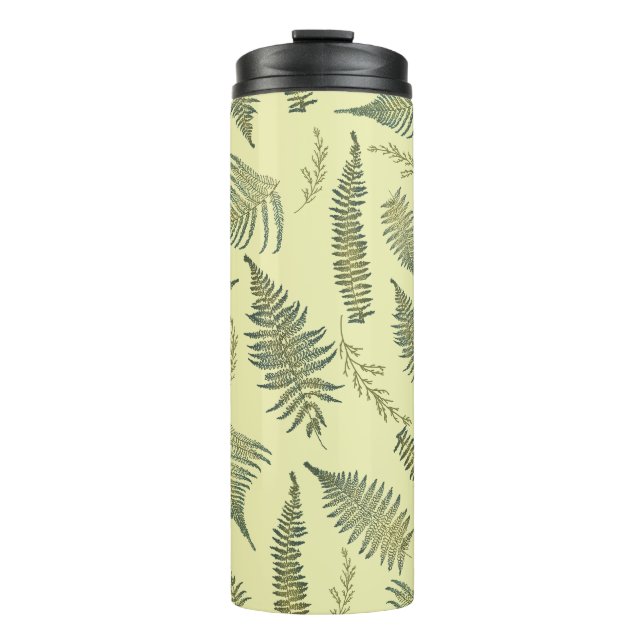 Botanischer Wald Ferns 1,1 Gelbe Creme BG Thermosbecher (Vorderseite)