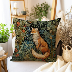 Botanischer Wald Fox William Morris Inspiriert Kissen