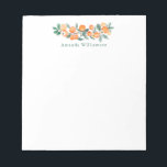 Botanischer Wasserfarbe Orange Personalisierter Na Notizblock<br><div class="desc">Personalisiertes botanisches Aquarellon Orange Personal Stationery Notepad</div>