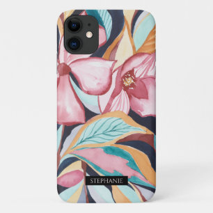 Botanischer Wasserfarben-Absract-Art-Name-Handyhül Case-Mate iPhone Hülle