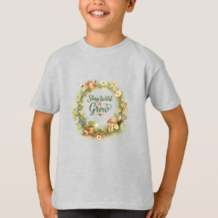 Botanischer Wasserfarben-Blumenkranz Inspirierend T-Shirt