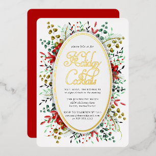 Botanischer Weihnachtskranz   Aufforderung zur Ein Folieneinladung