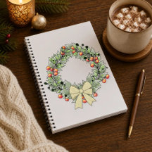 Botanischer Weihnachtskranz Hardcover-Journal