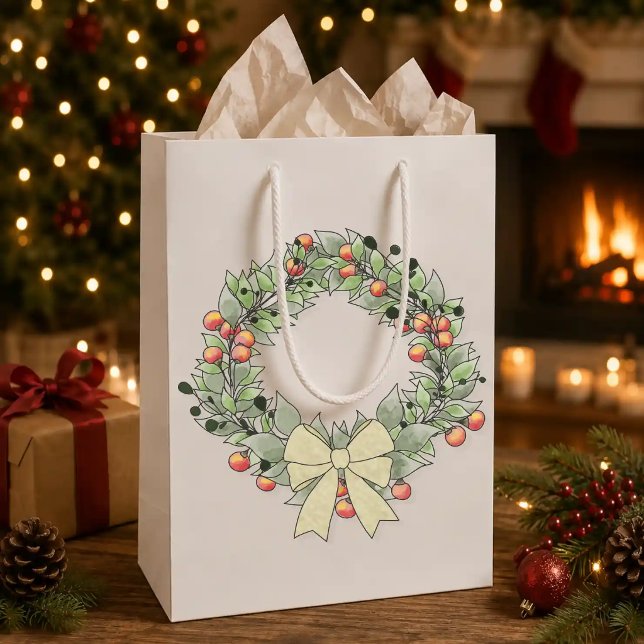 Botanischer Weihnachtskranz Mittlere Geschenktüte (Von Creator hochgeladen)
