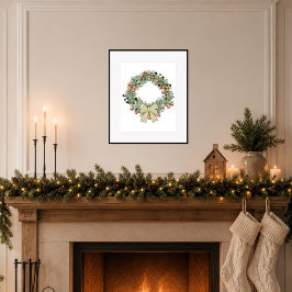 Botanischer Weihnachtskranz Poster