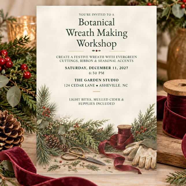 Botanischer Weihnachtskranz-Workshop Einladung (Von Creator hochgeladen)