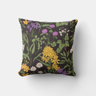 Botanischer Wildblumen-Druck-Wurfkissen Bunt Kissen