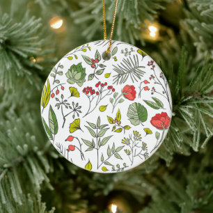 Botanischer Wildblumengarten Keramik Ornament