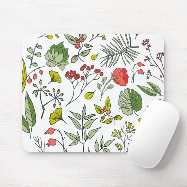 Botanischer Wildblumengarten Mousepad (Mit Mouse)