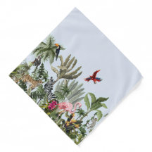Botanischer Wildtuch-Schal mit Flamingo, Zebra