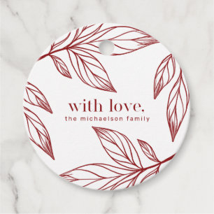 Botanischer Winter mit Liebe und Name Holiday Red Geschenkanhänger