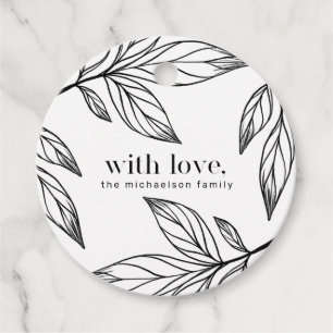 Botanischer Winter mit Liebe und Name Urlaub Geschenkanhänger