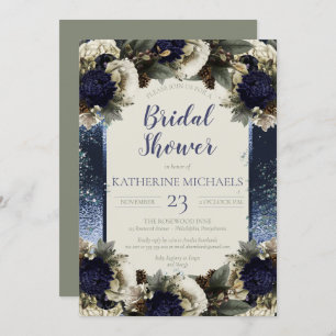 Botanischer Winter Winterweißes Brautparty Einladung