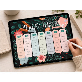 Botanischer Wochenplaner Vorlage Poster