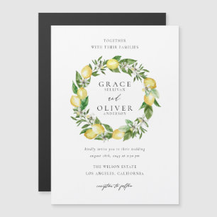 Botanischer Zitronengarten und Grüngarten Hochzeit Magneteinladung