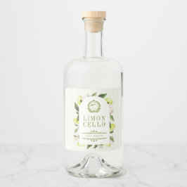 Botanischer Zitronenrahmen Limoncello Alkoholflaschenetikett