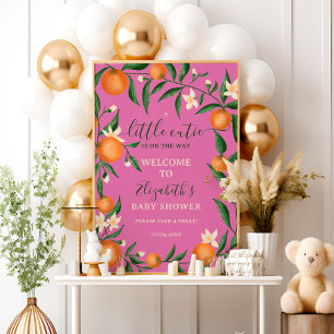 Botanischer Zitrusfrüchte-Orange kleine Süsse Rosa Poster