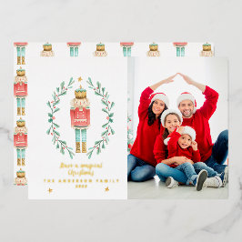 Botanisches 1-Foto-Nutcracker Folien Feiertagskarte