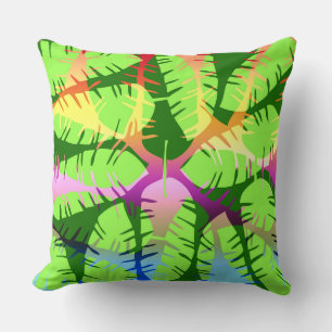 BOTANISCHES ABSTRACT BANANENBLÄTTER KISSEN