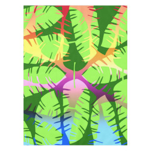 BOTANISCHES ABSTRACT BANANENBLÄTTER TISCHDECKE