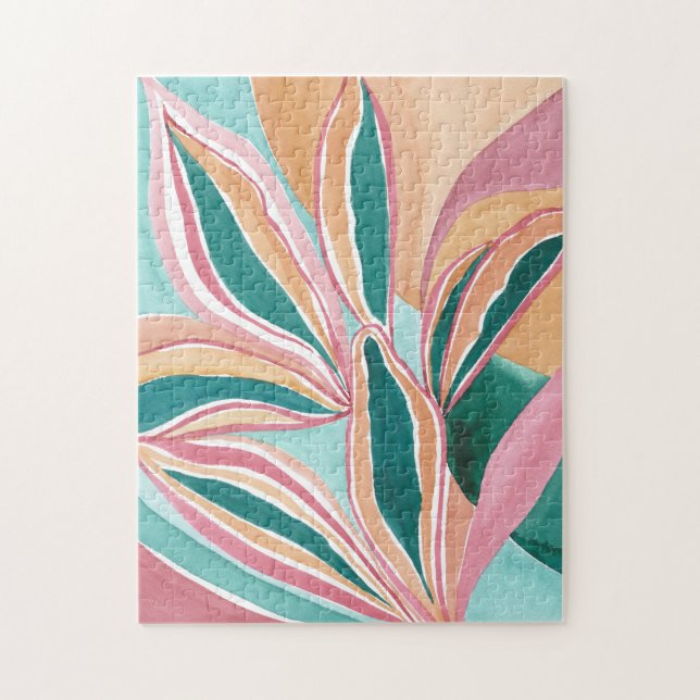 Botanisches Abstraktes Wasserbad Lido Locarno Puzzle (Vertikal)