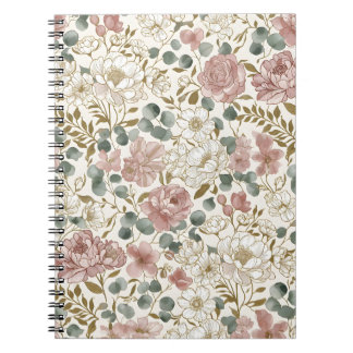 Botanisches All-Over-Muster Spiral-Foto-Notizbuch Notizblock