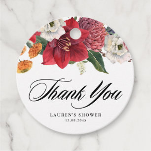 Botanisches Amaryllis und Mums Kinderdusche Vielen Geschenkanhänger