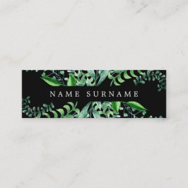 Botanisches Aquarell-Schwarz-MiniVisitenkarte Mini Visitenkarte