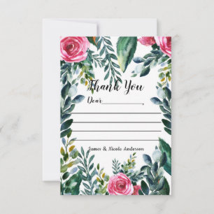 Botanisches Aquarell Vintage Floral Danke