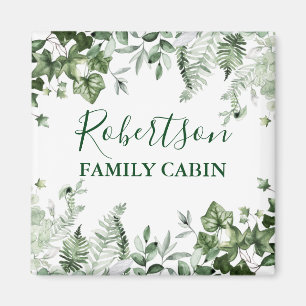 Botanisches Aquarellkabine Ivy Ferns Sage Magnet