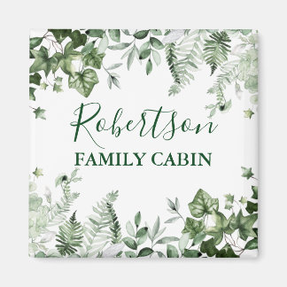 Botanisches Aquarellkabine Ivy Ferns Sage Magnet